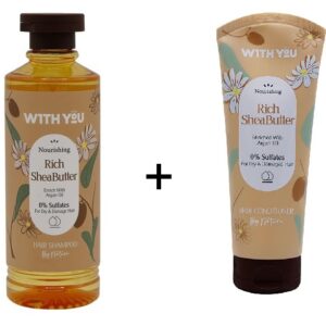 شامپو و ماسک مو مغذی شی باتر و روغن آرگان ویت یو